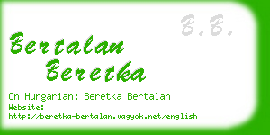 bertalan beretka business card